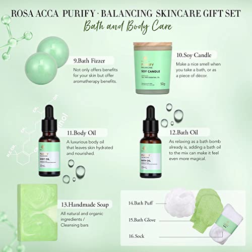 Facial Skin Care Set & Bath Spa Kit, Bath And Body At Home Spa Kit, Mothers Day Gifts Ideas, Self-Care Relaxation Gift, Skin Care Collection Plus Essential Oil, Hyaluronic Acid, Vitamin E.(Tea Tree) #TOP3