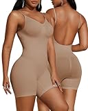 Paukee Women's Backless Shapewear Bodysuit Tummy control Shorts Seamless Body Shaper Light Body Sculpting