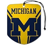 FANMATS 61620 NCAA Michigan Wolverines Hanging Car Air Freshener, 2 Pack, Black Ice Scent, Odor Eliminator, Shield Design with Team Logo