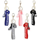 SUUEIOKL 5 Stk Schlüsselanhänger, Basketball Schuhe Schlüsselbund Anhänger, Legierung Hängendes Schlüsselring mit Schlüsselband für Männer Frauen Kinder Geschenk Autos Taschen Schlüsselanhänger