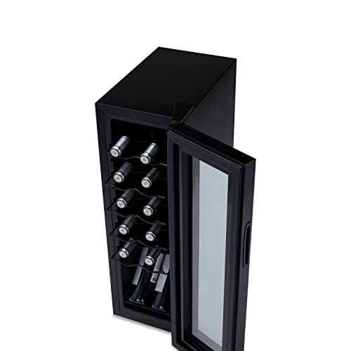 Newair 12 Bottle Wine Cooler Refrigerator | Shadow Series | Freestanding Mirrored Wine And Beverage Fridge With Double-Layer Tempered Glass Door & Compressor Cooling For Reds, Whites, & Sparkling Wine #TOP6