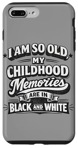 Carcasa para iPhone 7 Plus/8 Plus Funny Old Childhood Memories Negro Blanco Retro Vintage Cita