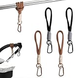 LOLANIUT Paquete de 4 ganchos carro bebe – Ganchos para cochecito para bolsas con ganchos y ganchos para cochecito – mosquetones para bolsos pañales, bolsas de compras, viajes