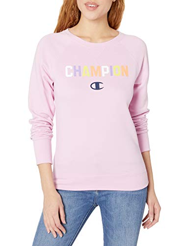 Champion Women's Powerblend Graphic Boyfriend Crew, Ice Cake, Small