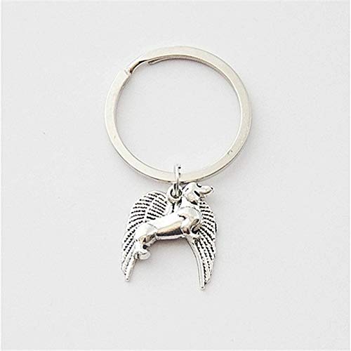 Preisvergleich Produktbild QWEDFG Hund Schlüsselkette Cartoon Hund Schlüsselring Dacshund Schlüsselbund Flügel Schlüsselbund Geschenk Für Hund Haustier Liebhaber