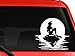 Ariel The Little Mermaid On Rock Full Moon 6" White Vinyl Car Truck Decal Sticker Disney Kids Fun Cute Girly Adorable Awesome Movies Mermaids Pretty
