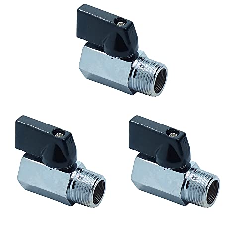 1 Pice 3/8" Mini Brass Ball Valve Chrome Plated Female x Male NPT