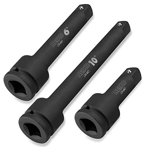 NEIKO 00236A 3/4” Drive Impact Extension Bar | 3 Piece | 4”, 6”, 10” | Cr-Mo Steel