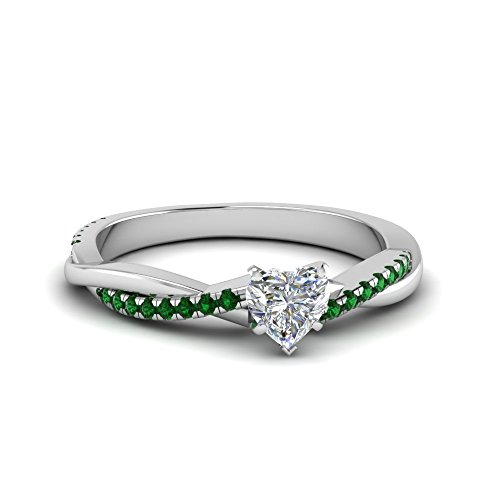 Image of 55Carat Choose Your Gemstone 925 Sterling Silver Infinity Twist Ring Crystal Heart Shape Side Stone Wedding Valentine Wear Promise Ring with Pave Setting for Women Size US 4 to 12