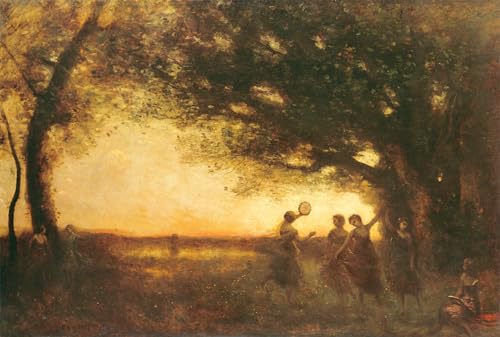Affiches et gravures d'art Corot Plaisirs du soir toile décoration salon