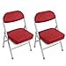 Lot de 2 chaises Pliantes en Cuir synthétique, Tabouret pliable pour bébé, Chaise De Cuisine Pliable, dossier et assise rembourré, facile d'entretien, 35x35x53cm(red)