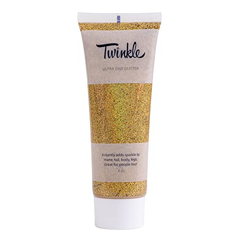 Tack Shack of Ocala Twinkle Toes Glitter Stencil Gel, Mane and Tail Glitter Gel for Horses (Gold)