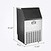 KUPPET Stainless Steel Commercial Ice Maker-Under Counter/Freestanding Automatic Ice Machine for Restaurant Bar Cafe, Products 100lbs Daily-w/Scoop, Ice Basket, Timer & Auto Clean