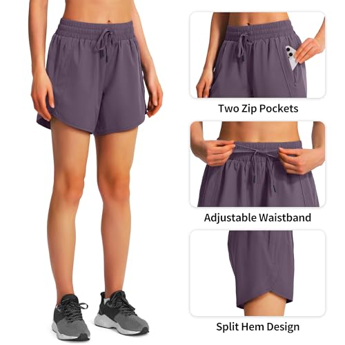 Ksmien Women's 5"/ 7" Athletic Running Shorts Quick Dry Lightweight Workout Gym Shorts with Zipper Pockets UPF 50+ - Image 6