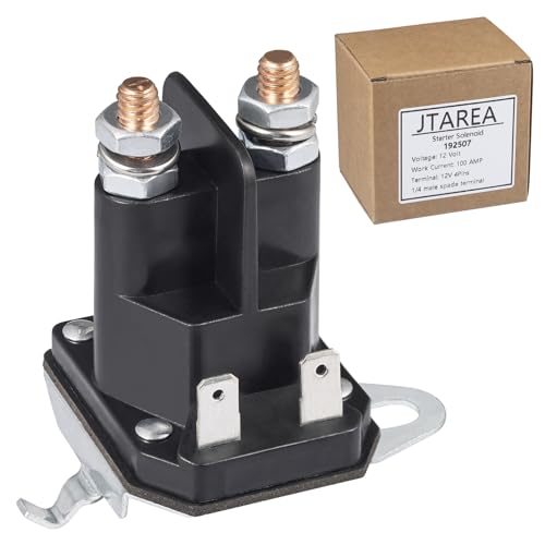 JTAREA 192507 Relais de Démarreur Solenoide 12V Solénoïde Tracteur Tondeuse 4 Bornes Starter Solenoid Relay pour 532192507 582042802 582042801 435-325 LT2000 YS4500 21546294 705055 Tondeuse Autoportée
