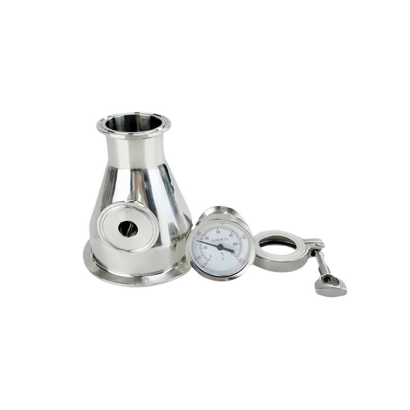 Koncentryczny reduktor ze stali nierdzewnej 304 2 "do 4"/3 "do 4" z interfejsem termometru 19 mm połączenie zaciskowe z trzema końcówkami rura przemysłowa(3x4 With Accessory)