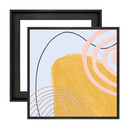 Image of Floating Canvas Frame for 6x6 Inch Painting 0.6-0.8 inch Deep,Black