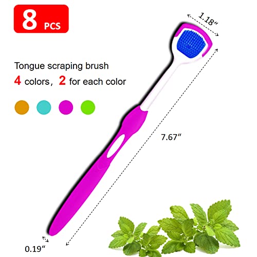 Igoolee 8 Pack Colorful Tongue Scraper Cleaner For Adults Kids 100% Bpa Free Fresher Tongue Scraper Brushes For Reducing Bad Breath Keeping Oral Health (8 Pack) #TOP1