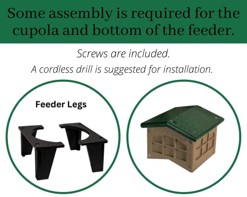 Jcs Wildlife Colossal Ground Fly Thru Bird Feeder - Massive Covered Platform Bird Feeder - Removable Tray Holds 16 Cups - Roof Helps Seed Stay Dry (Standard) #TOP1
