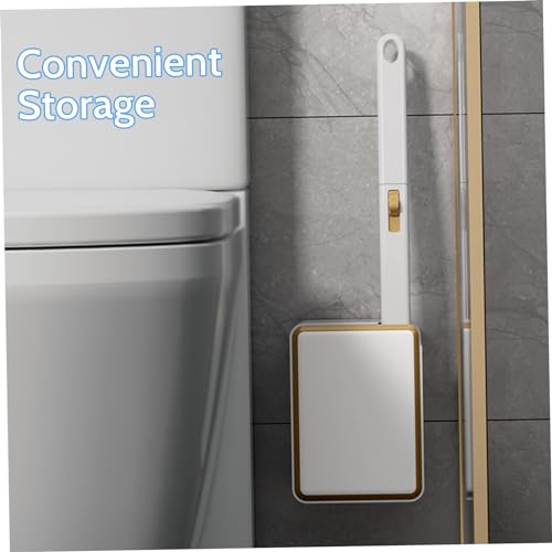 Cepillo de inodoro desechable con recambios, sistema de limpieza montado en la pared para baños, cabezales de limpieza fáciles de usar para una limpieza cómoda del hogar