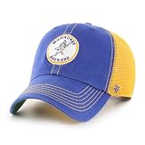 47 MLB Trawler Primary Logo Cooperstown Mesh Trucker Clean Up Adjustable Hat, Adult One Size Fits All (US, Alpha, One Size, Milwaukee Brewers, Milwaukee Brewers)