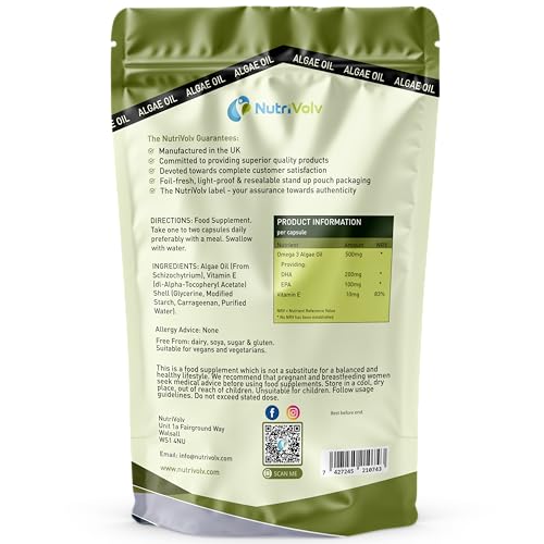 Vegan Omega 3 Algae Oil 500mg | 120 Vegan Softgels | DHA 200mg & EPA 100mg | Vegan Alternative to Omega 3 Fish Oil | Supports Eye, Brain & Heart Health | Essential Fatty Acid - Image 4