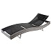 Produktbild Mendler Sonnenliege Savannah, Relaxliege Gartenliege Liege, Poly-Rattan ~ grau, Bezug schwarz