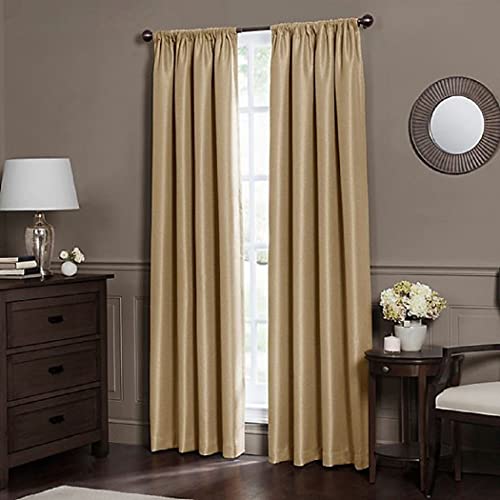 Emery 84-Inch Rod Pocket Insulated 100% Blackout Window Curtain Panel In Maize #TOP2