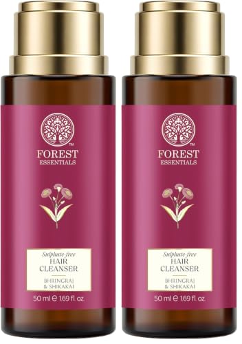 Image of Forest Essentials Ayurvedic Shampoo Bhringraj & Shikakai | Natural Remedy for Hair Fall, Hair Thinning & Dandruff | Sulphate Free (Pack of 2)