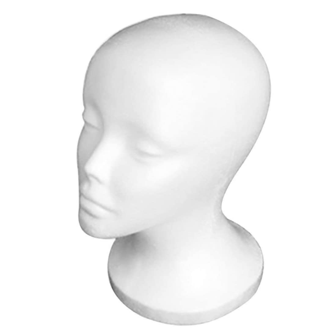 Cabeza de Espuma de poliestireno, Mannequin Head PE Foam Femenina de lombrices Blancos Firma de Peluca Cabeza de Entrenamiento de la Cabeza para el Tatuaje de Maquillaje Peinado