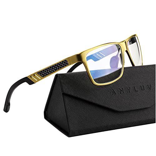 Image of ANYLUV Blue Light Blocking Glasses Men Computer Gaming Glasses Lightweight Al-Mg Metal Anti Eyestrain Eye Protection