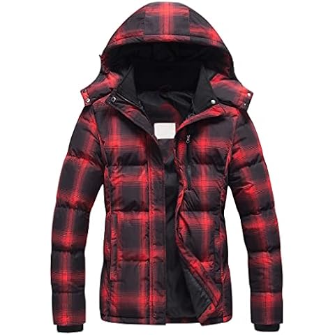 Pursky Women's Warm Winter Thicken Coat Waterproof Cropped Ski Jackets Parka With Removable Hood, Black Red, XX-Large Cover