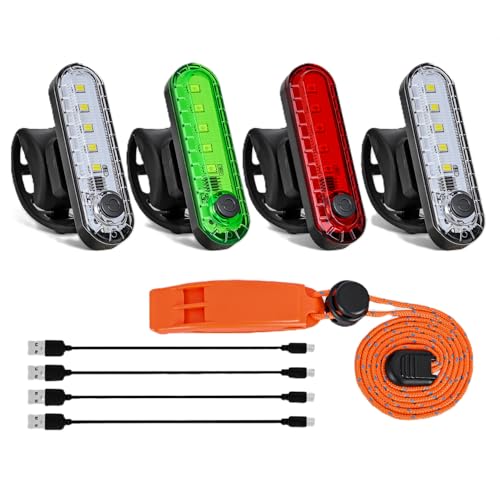 Image of Nilight Marine Boat Navigation Light 4PCS Red Green Port Starboard White Stern Lights Four Mode Waterproof Rechargeable Warning Safety Lamp for Skeeter Yacht Pontoon Trailer Truck Bike Backpack Helmet