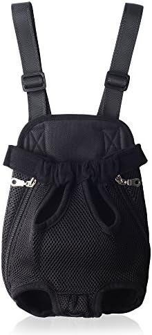 Puppy Dog Cat Nylon Pet Carrier Backpack Front Tote Net Bag (Small, Black)