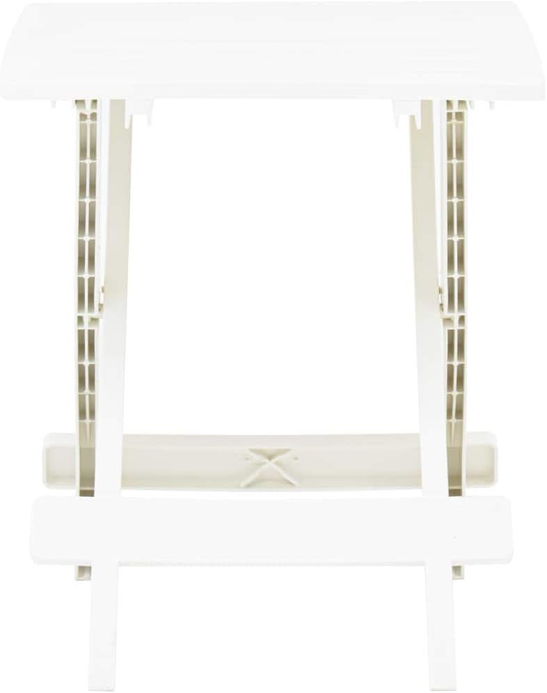 Vintage Patio Coffee Table, Patio Dining Table with Wooden Frame, Outdoor Coffee Side Table for Outside Patio, Patio Table White 30.7"x21.7"x15" Plastic