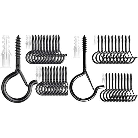 PlusRoc 20pcs Small & 20pcs Large Screw Eye Hooks Cover