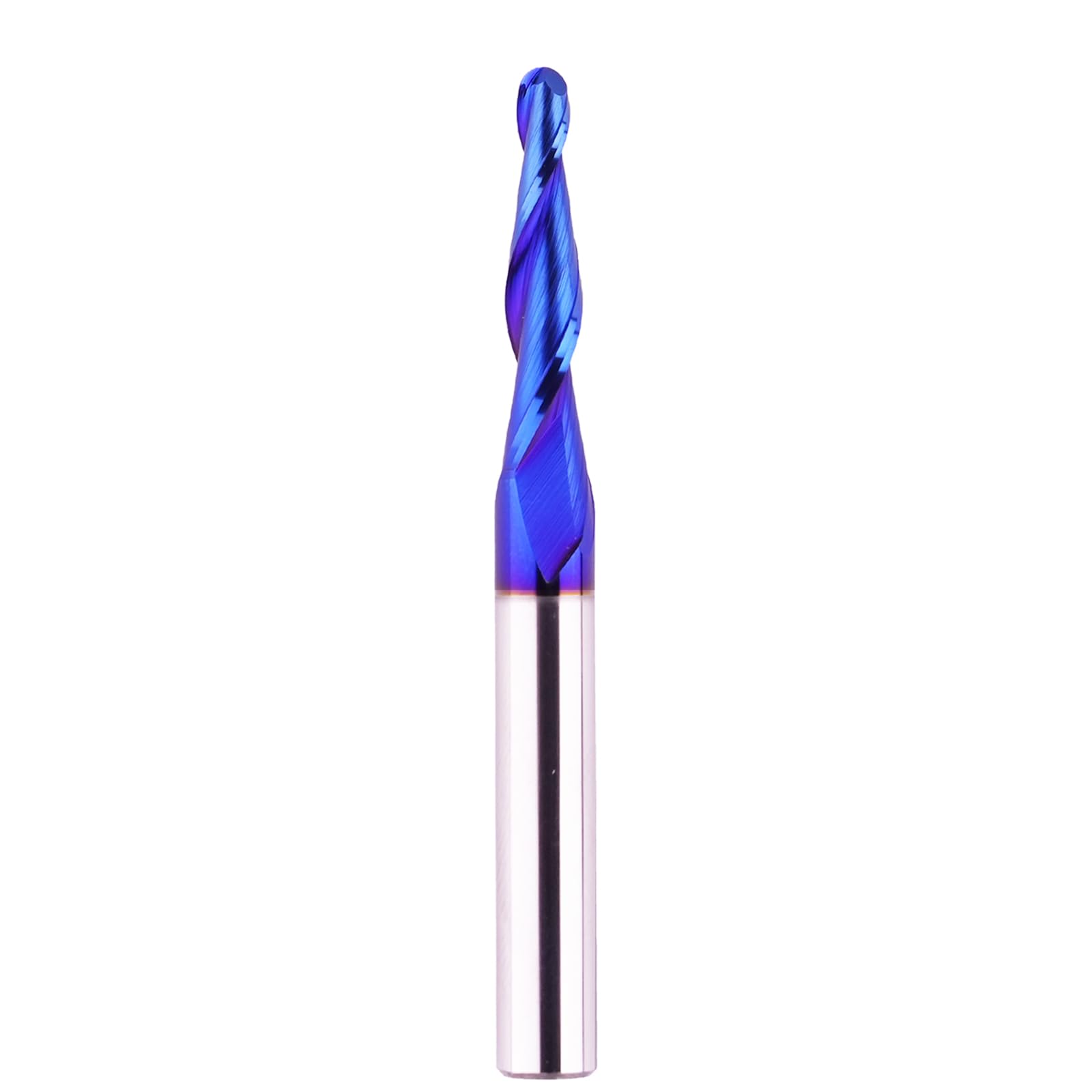 Jiiolioa CNC Router Bits 1/4" Shank 1/8" Tip Diameter 2D&3D Carving 3.6 Deg Tapered Angle Ball Nose Solid Carbide Spiral End Mill for Wood Carving Engraving