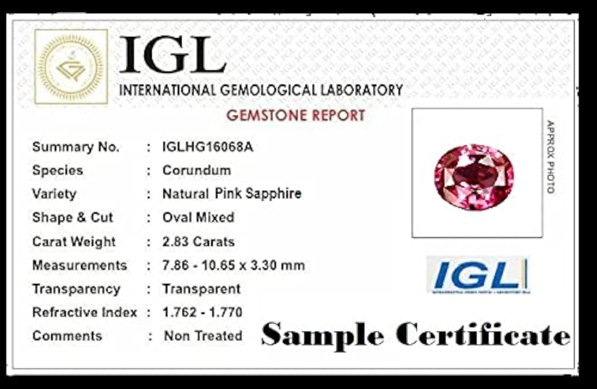 Ceylon Pink Sapphire Gemstone Certified Stone 5.70 Ratti