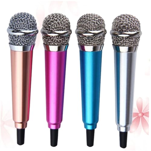 Mini micrófono para teléfono móvil pack de 4 colores compatible con smartphone y PC para karaoke