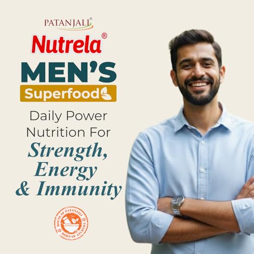 Image of NUTRELA Men Superfoods With Whey Protein Powder - 400g, Vanilla Flavor | Everyday Fitness with Biofermented Multivitamins & Whey Protein to support in Bone & Joints Health, Muscle | Pack of 3