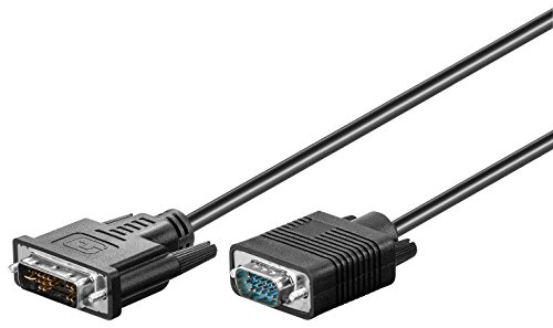 Goobay 50991 DVI A auf VGA Adapterkabel / Full HD 1080p Monitorkabel / DVI A 12+5 Pin Stecker zu VGA Stecker 15 polig / Bildschirmkabel / Schwarz / 3m