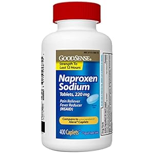 GoodSense Naproxen Sodium Tablets 220 mg, Pain Reliever and Fever Reducer (NSAID), 400 Count