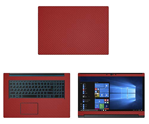 Decalrus - Protective Decal for Lenovo IdeaPad L340 (17" Screen) Laptop RED Carbon