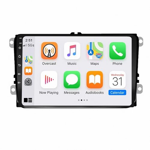 Radio coche 2 DIN con Carplay inalámbrico para VW Caddy 2011-2018 con cámara de visión trasera