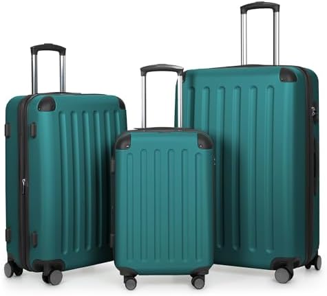 Hauptstadtkoffer Spree - 3er Kofferset, TSA, Trolley-Set, Rollkoffer, Reisekoffer, (S, M & L), Aquagrün