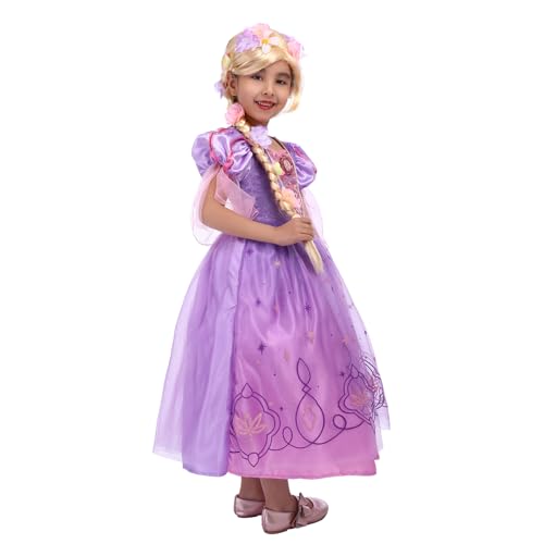 Sincere Party Girl's Purple Princess Dress Up Costume with Matched Wig for 3-4 years, Dress With Wig, 3-4 Years/98-104 - Image 3