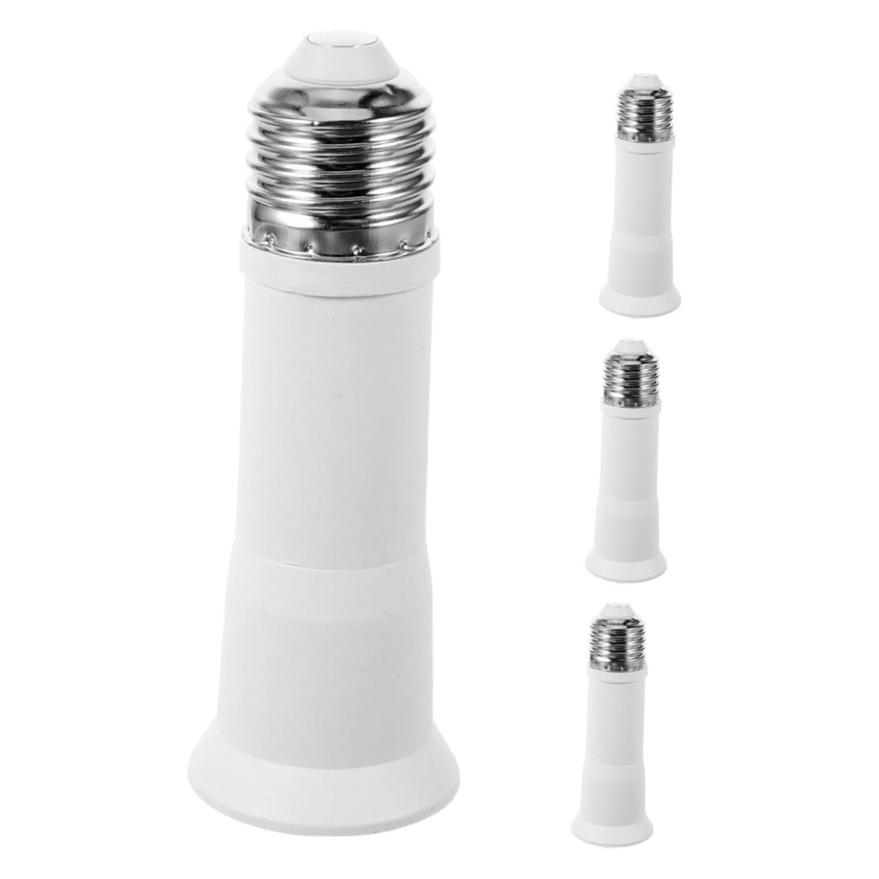 TOPBATHY 3 Set Adattatore Per Lampada Forniture Di Lampade Base Della Lampadina Adattatore Per Lampadina Presa Di Prolunga Della Lampadina Estensione Presa Luce Metallo Bianca 4 Pezzi * 3