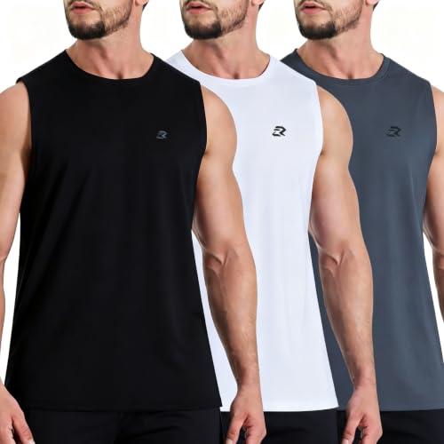 EZRUN Men's UPF 50+ Quick Dry Tank Top Workout Sleeveless Shirt