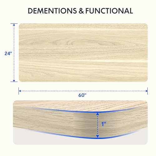Image of FLEXISPOT EN2 Whole-Piece Standing Desk with Clamp Power Strip, 60 x 24 Electric Stand Up Height Adjustable Desk with Cable Management (White Frame + 55 inch White Wood Grain Desktop, 2 Packages)
