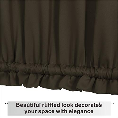 Aquazolax Thermal Insulated French Door Curtain Blackout Door Panel 54X72-Inch Window Treatments Curtains Privacy - 1 Panel, Toffee Brown #TOP3
